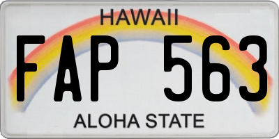 HI license plate FAP563