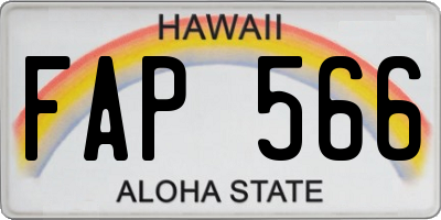 HI license plate FAP566