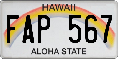 HI license plate FAP567