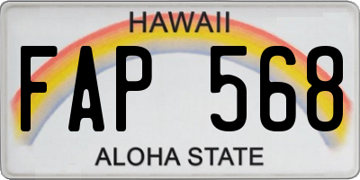 HI license plate FAP568