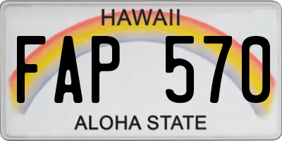 HI license plate FAP570