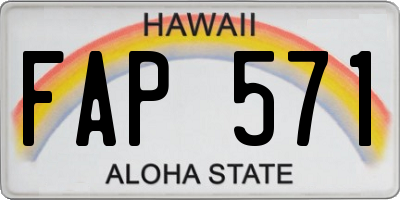 HI license plate FAP571