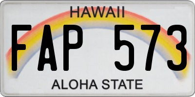 HI license plate FAP573