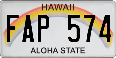 HI license plate FAP574