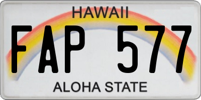 HI license plate FAP577