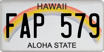 HI license plate FAP579