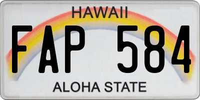 HI license plate FAP584