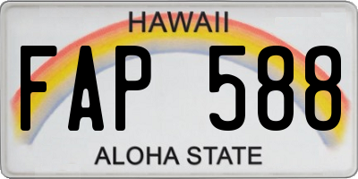 HI license plate FAP588
