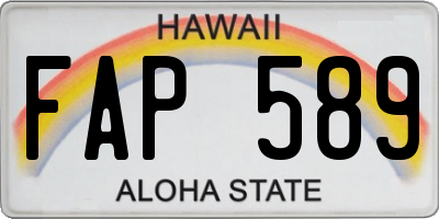 HI license plate FAP589