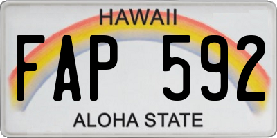 HI license plate FAP592