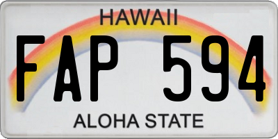HI license plate FAP594