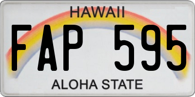 HI license plate FAP595