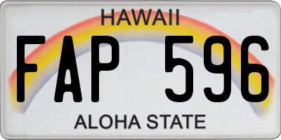HI license plate FAP596