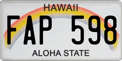 HI license plate FAP598