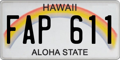 HI license plate FAP611