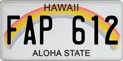 HI license plate FAP612
