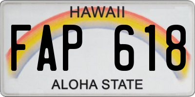 HI license plate FAP618