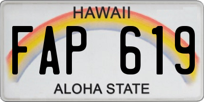 HI license plate FAP619