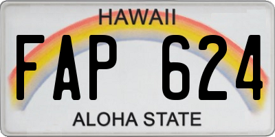 HI license plate FAP624