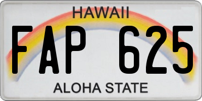 HI license plate FAP625