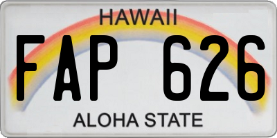 HI license plate FAP626