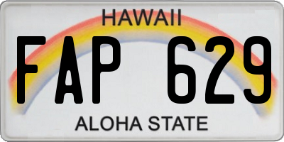 HI license plate FAP629