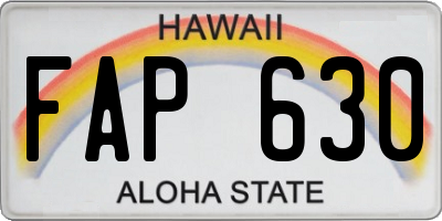 HI license plate FAP630
