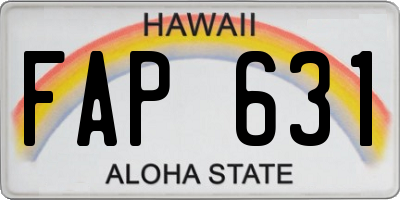 HI license plate FAP631