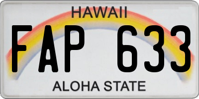 HI license plate FAP633