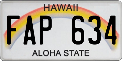 HI license plate FAP634