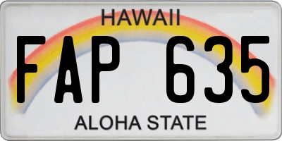 HI license plate FAP635