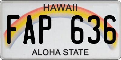 HI license plate FAP636
