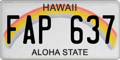 HI license plate FAP637