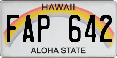 HI license plate FAP642