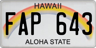HI license plate FAP643