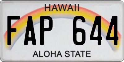 HI license plate FAP644