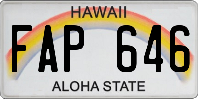 HI license plate FAP646