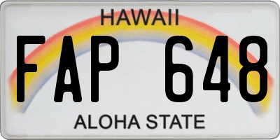 HI license plate FAP648