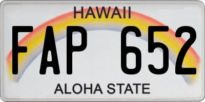 HI license plate FAP652