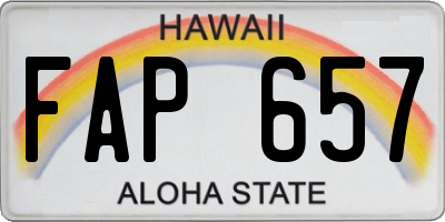 HI license plate FAP657