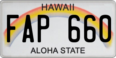 HI license plate FAP660