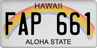 HI license plate FAP661