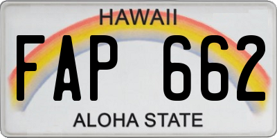 HI license plate FAP662