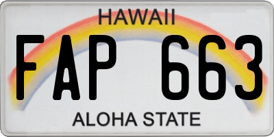 HI license plate FAP663