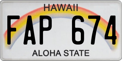 HI license plate FAP674