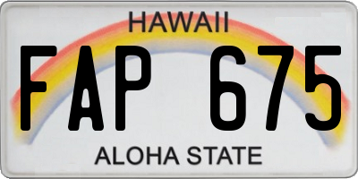 HI license plate FAP675