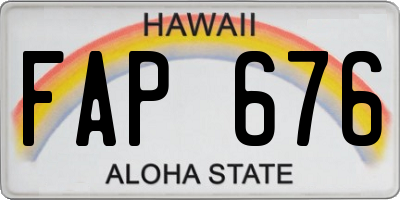 HI license plate FAP676
