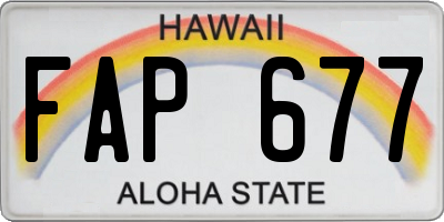 HI license plate FAP677