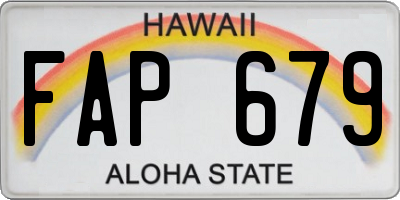HI license plate FAP679