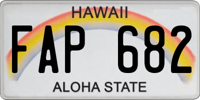 HI license plate FAP682